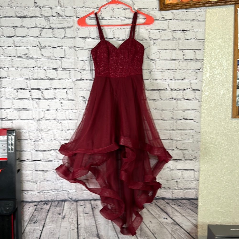 Cute Lace High Low Christmas /Prom Dress Homecoming Dress SIZE 3